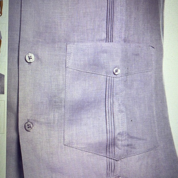 Cubavera 100% linen classic Guayabera shirt-short sleeve, camp collar NWT no tag - Picture 3 of 4